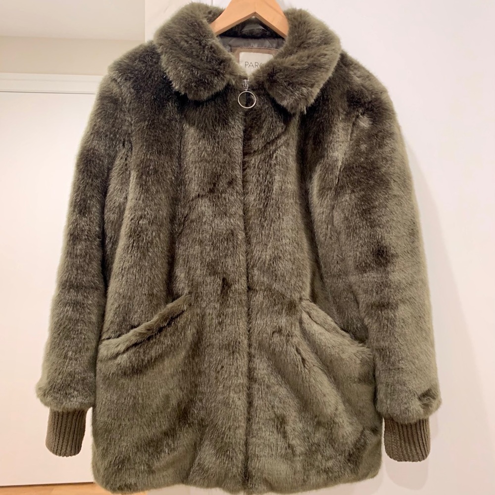 Parka London Faux Fur Military Green